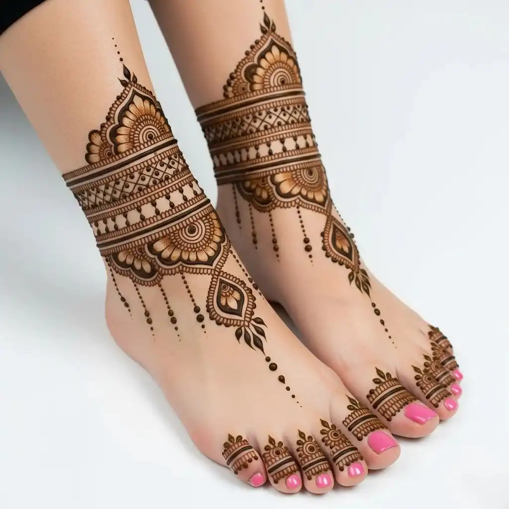 leg simple mehndi design pic