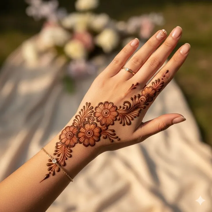 modern back hand mehndi design picture