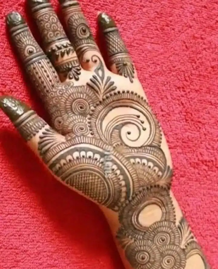 modern front hand mehndi design photo