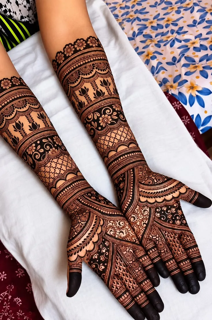 Modern Full Hand Mehndi Design