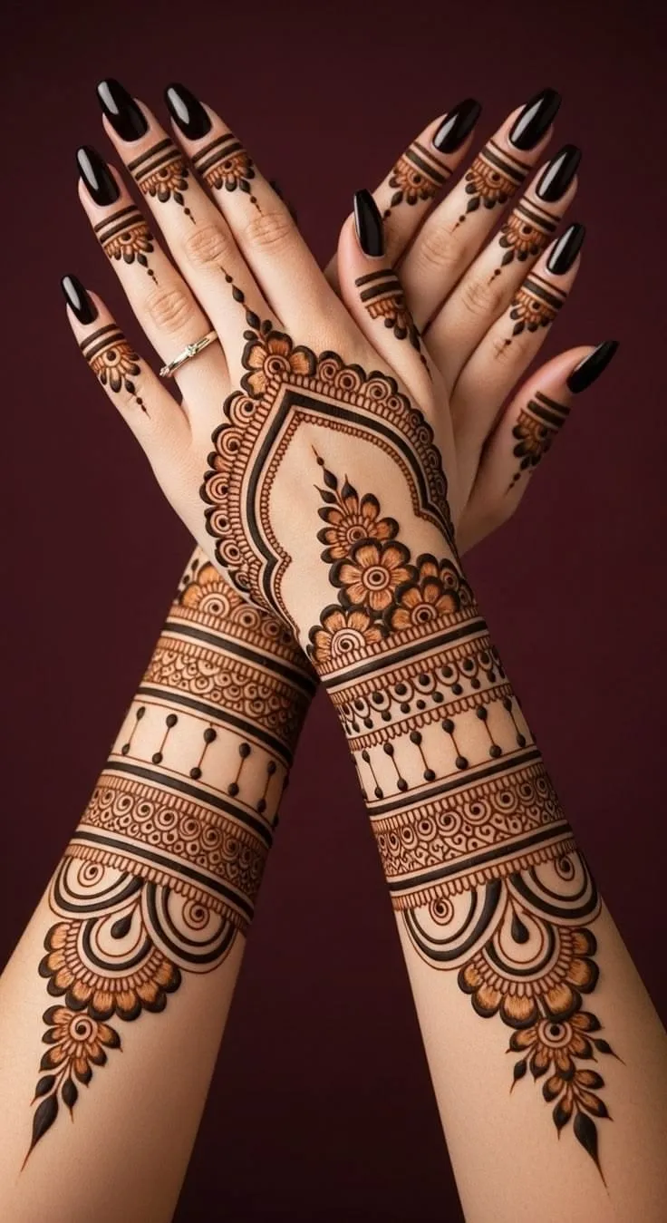 Modern Full Hand Mehndi Design