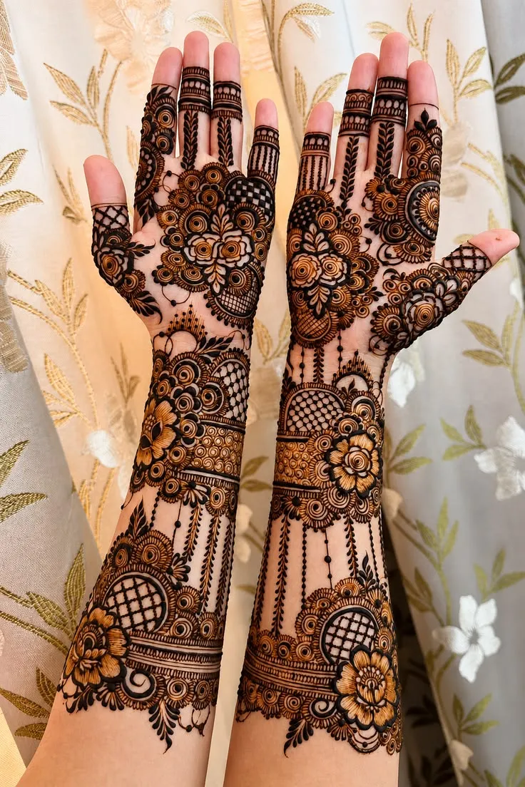 Modern Full Hand Mehndi Design