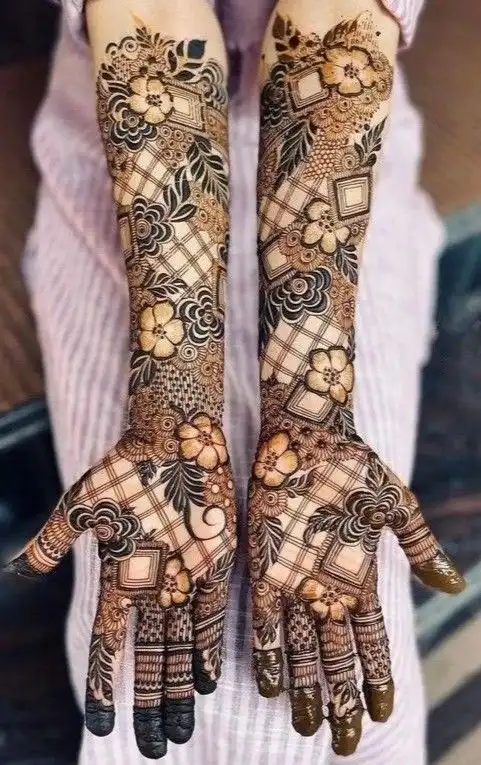 modern full hand mehndi design image