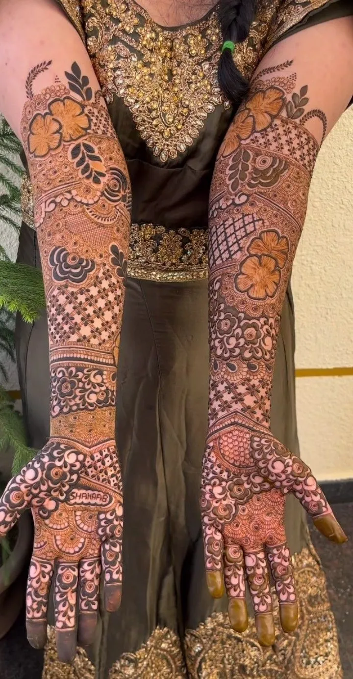 Modern Full Hand Mehndi Design Photo