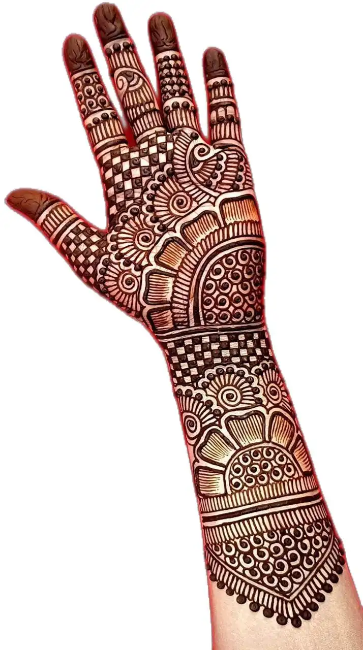 modern full hand mehndi design photo