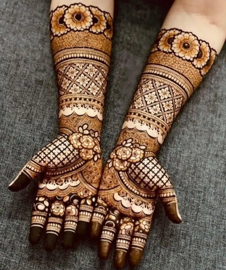 modern full hand mehndi design pic
