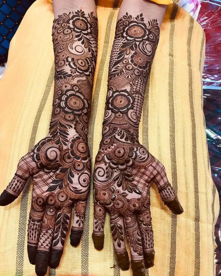 modern full hand mehndi design picture