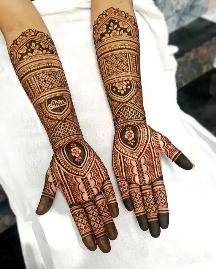 modern full hand mehndi designs image