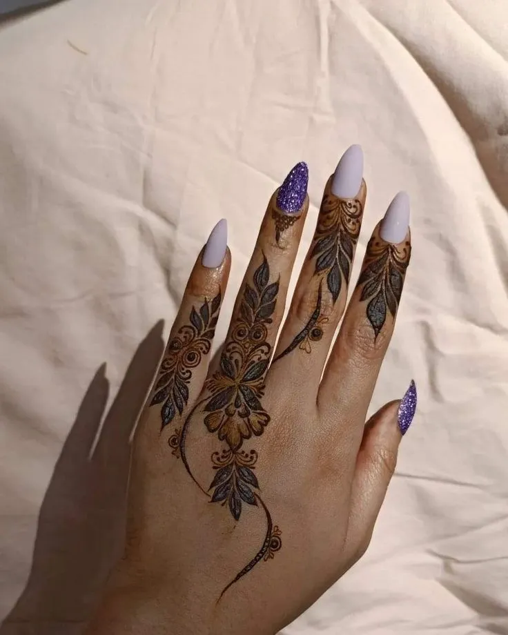 only finger mehndi design photos
