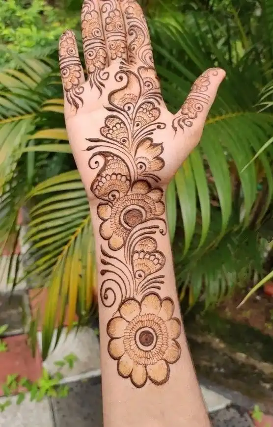 right front hand mehndi design pic