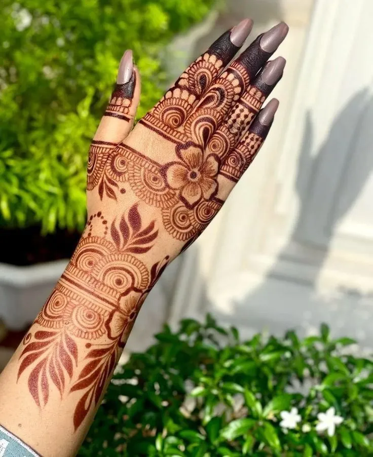 Right Hand Back Side Mehndi Design
