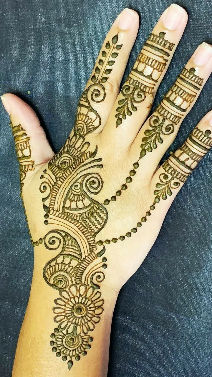 right hand back side mehndi design image