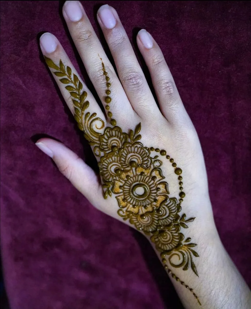 right hand back side mehndi design image