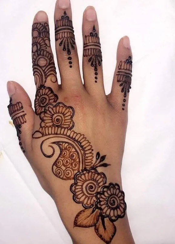 right hand back side mehndi design photo