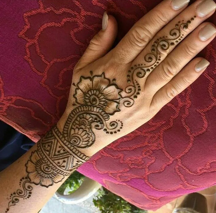 right hand back side mehndi design pic