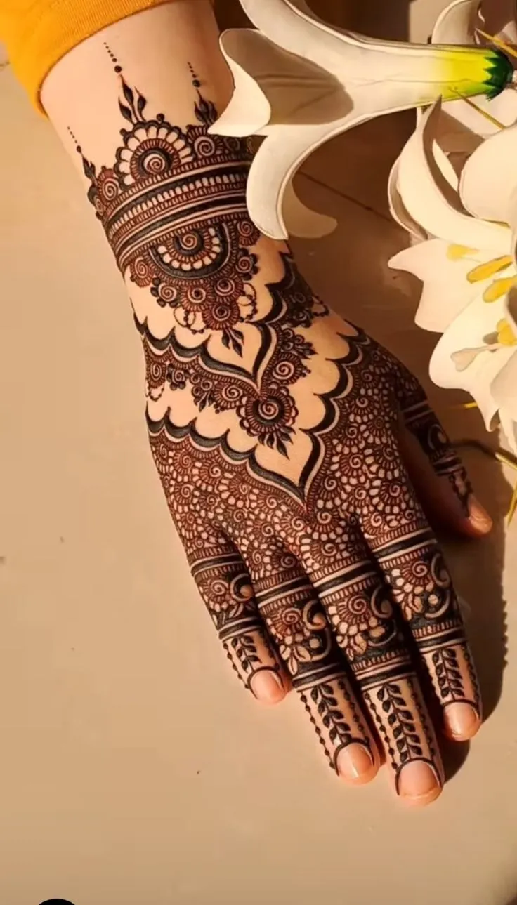 Right Hand Back Side Mehndi Design Pic