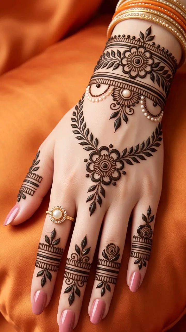 Right Hand Back Side Mehndi Design Pic