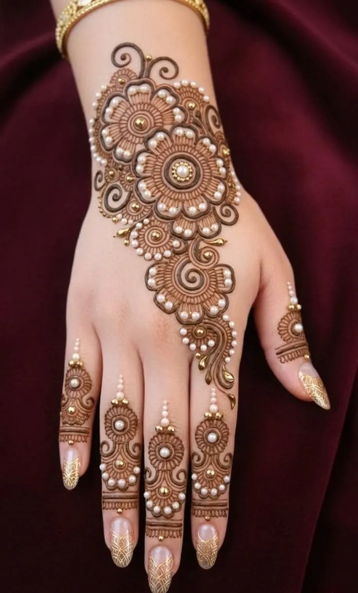 Right Hand Back Side Mehndi Design Picture