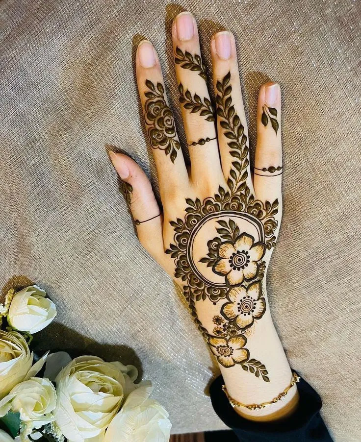 right hand back side mehndi design picture