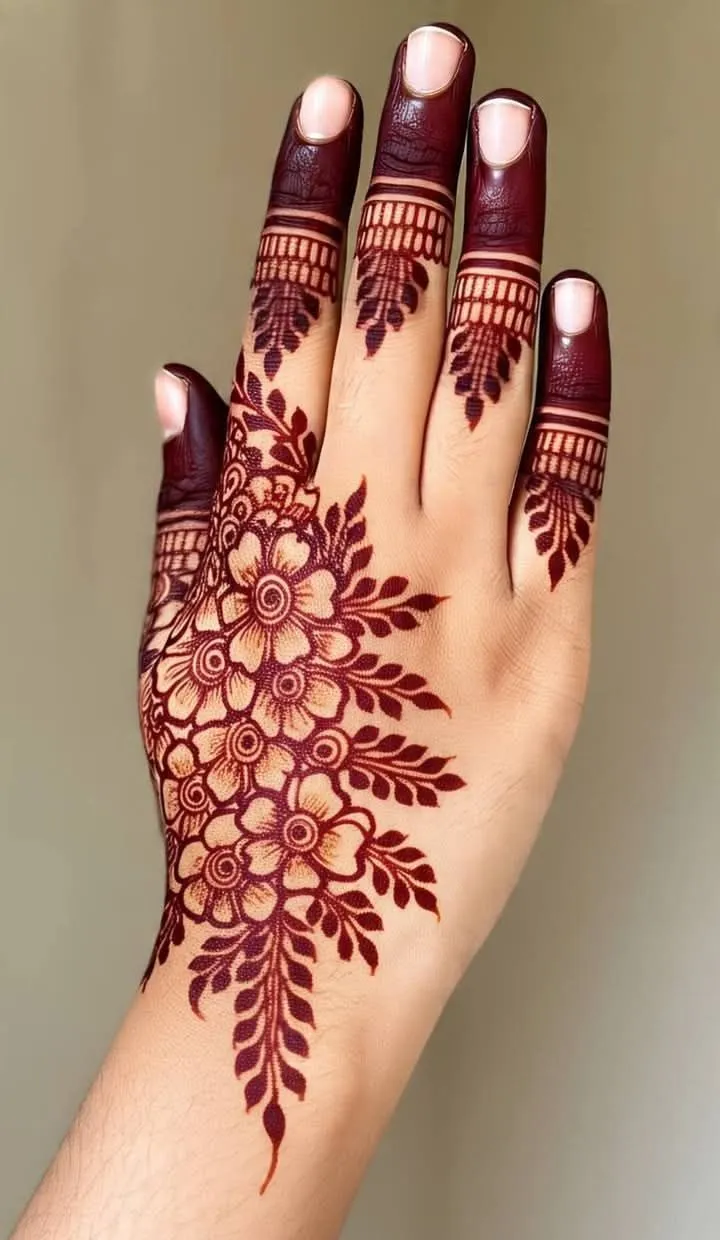 Right Hand Back Sides Mehndi Design