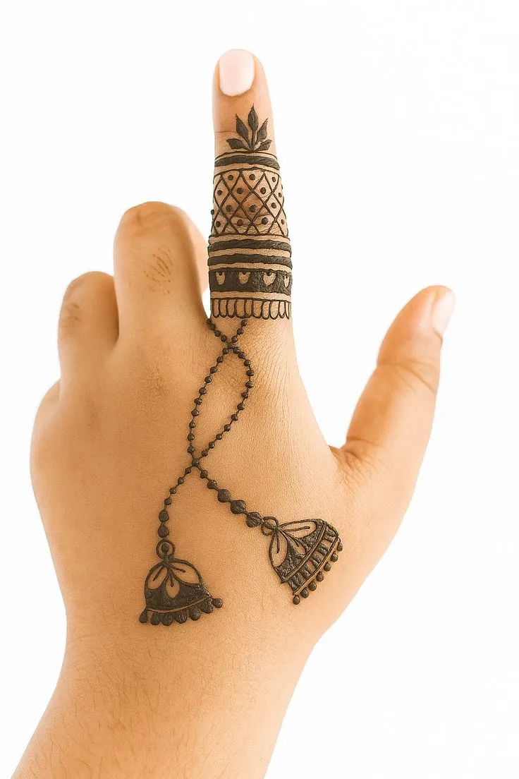 ring finger mehndi design image