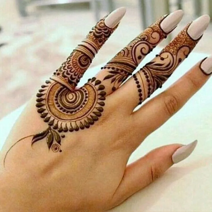 royal finger mehndi design image