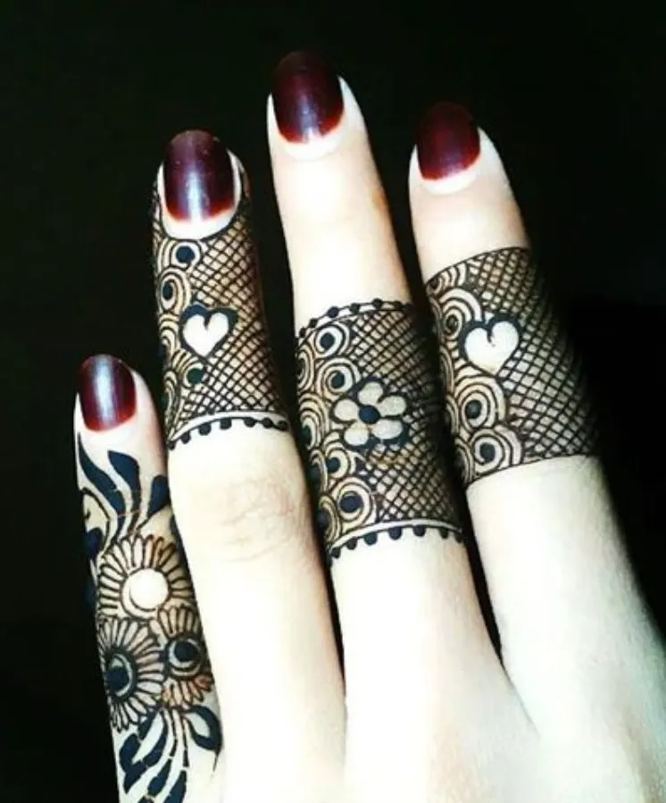 royal finger mehndi design pic
