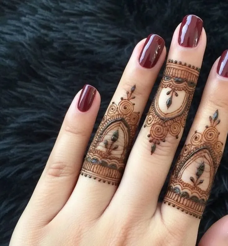 royal finger mehndi design picture