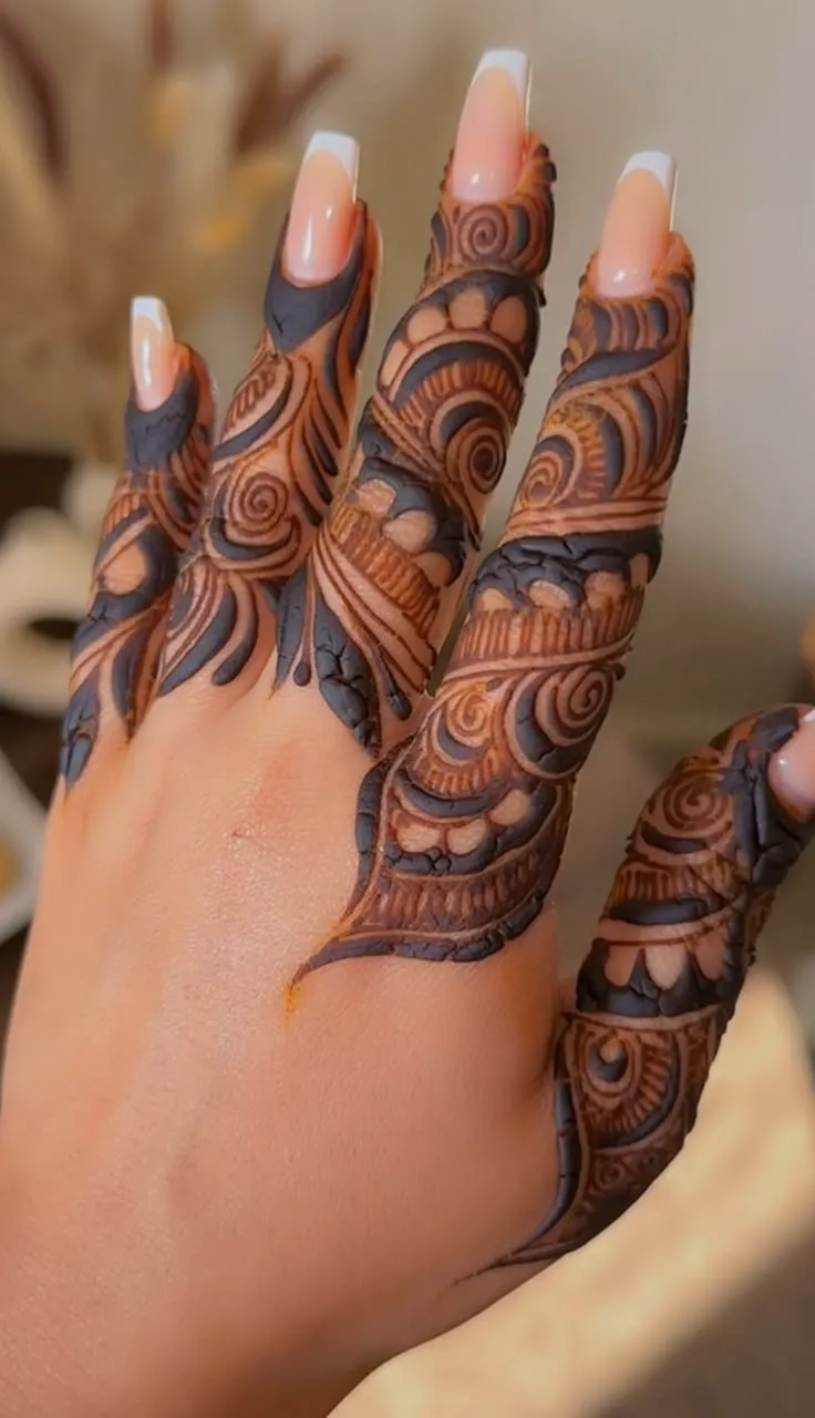 royal finger mehndi design pictures