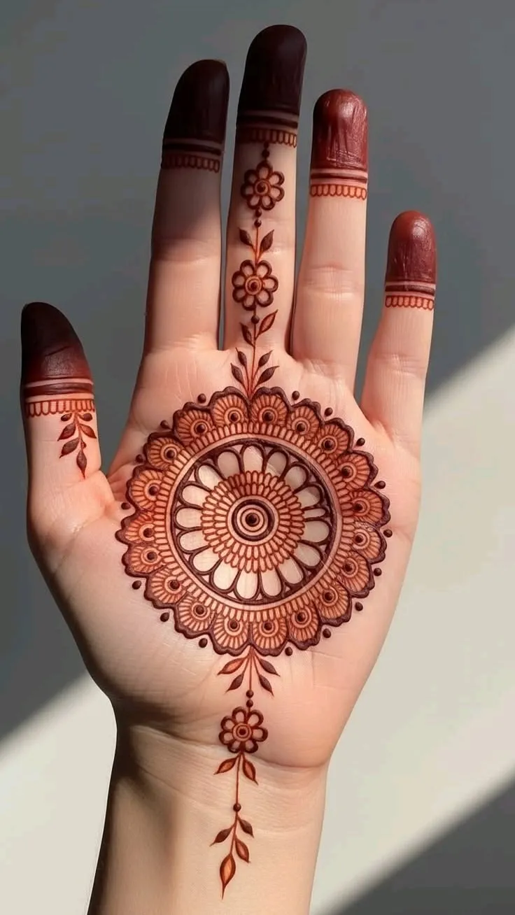 Simple Front Hand Mehndi Design Photo