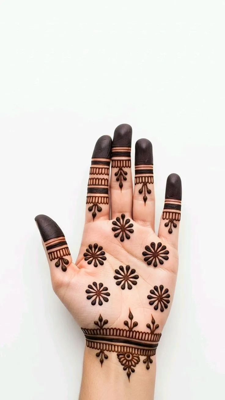 Simple Front Hand Mehndi Design Pics