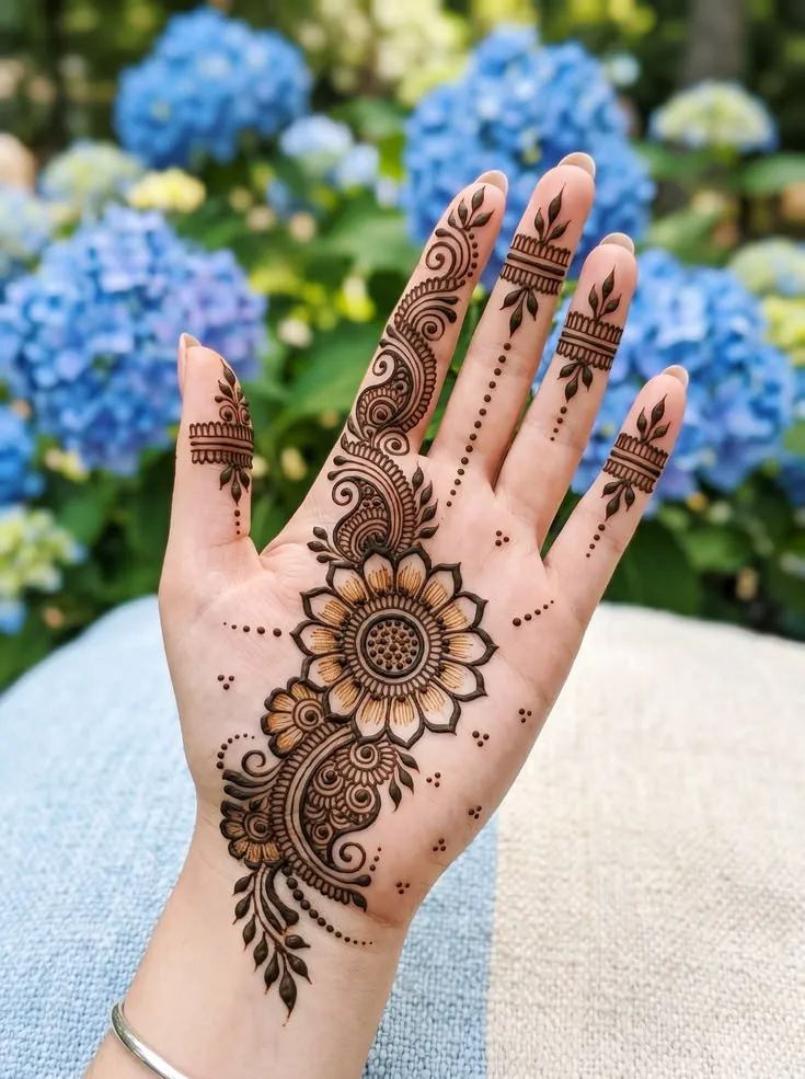 Simple Front Hand Mehndi Designs Dp