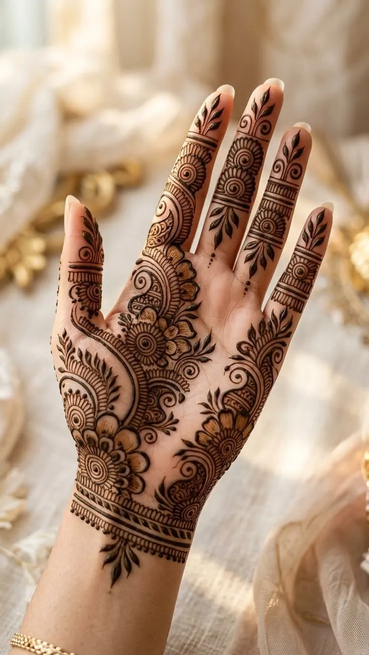 Simple Front Hand Mehndi Designs Photo