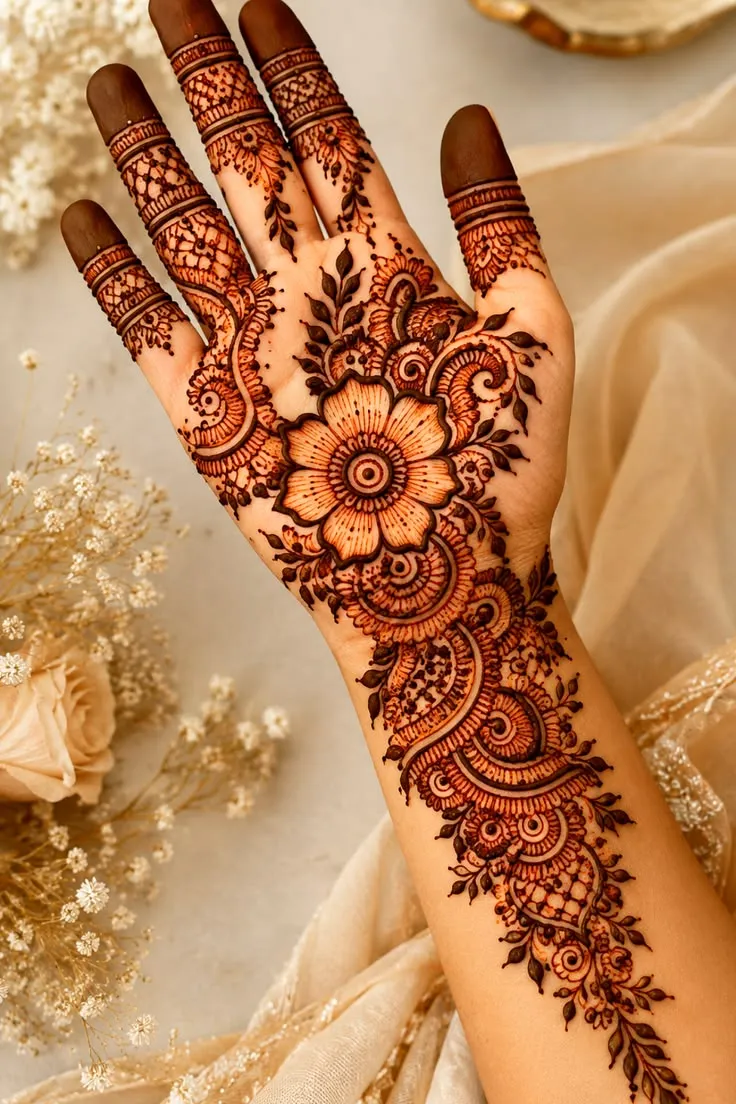 Simple Full Hand Mehndi Design Images