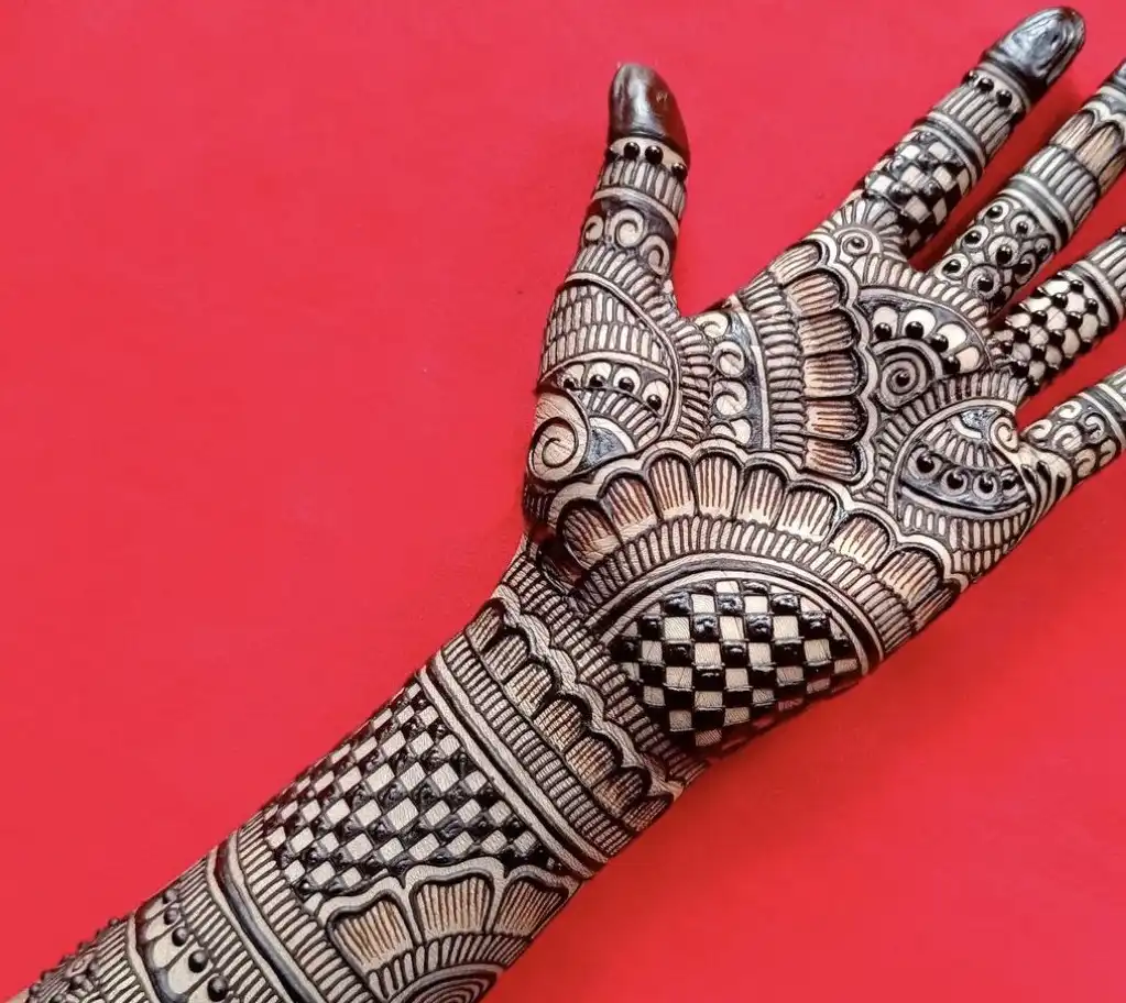 simple full hand mehndi designs image