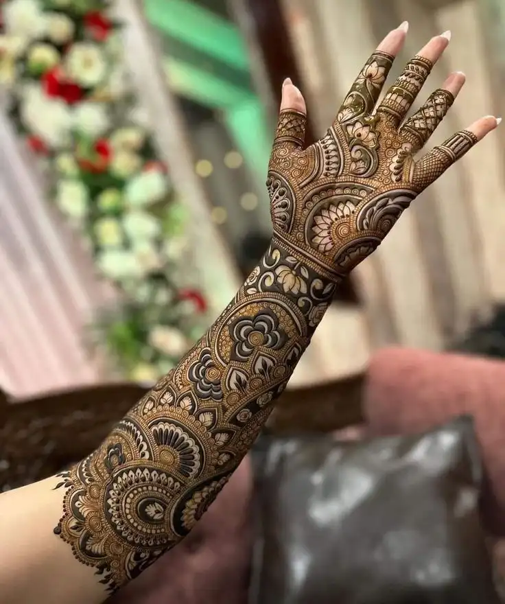 simple full hand mehndi designs images