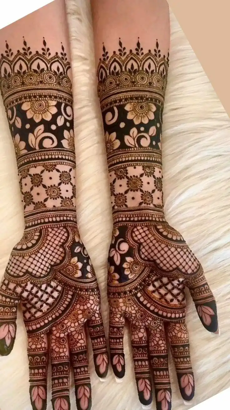 simple full hand mehndi designs images