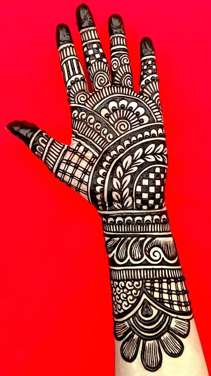 simple full hand mehndi designs photo