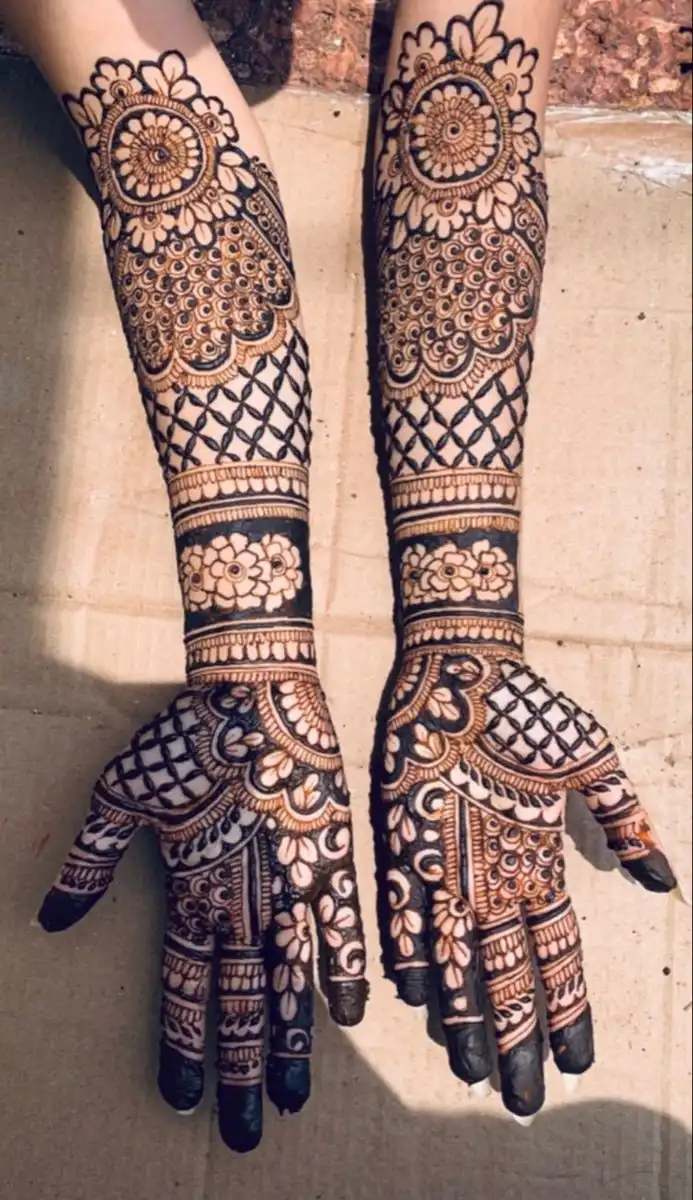 simple full hand mehndi designs picture