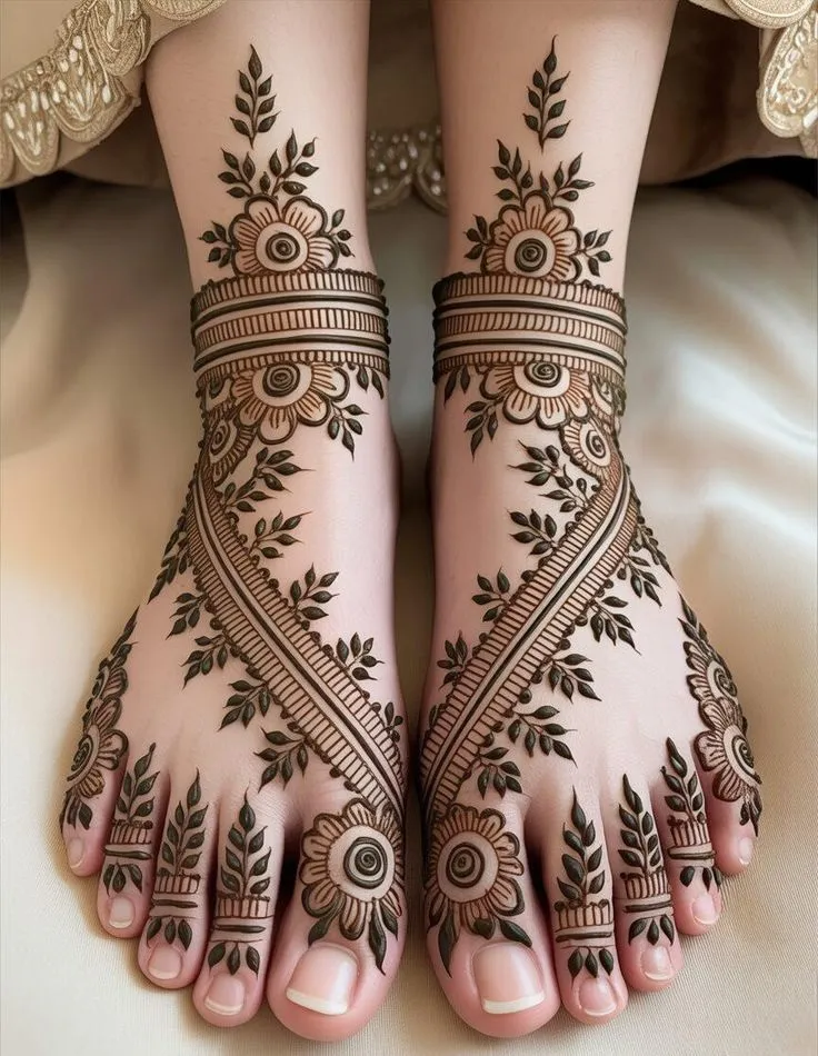 Simple Leg Mehndi Design Images
