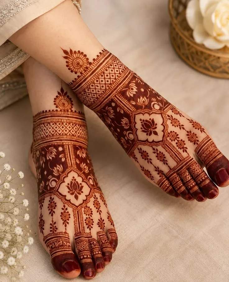Simple Leg Mehndi Design Photos
