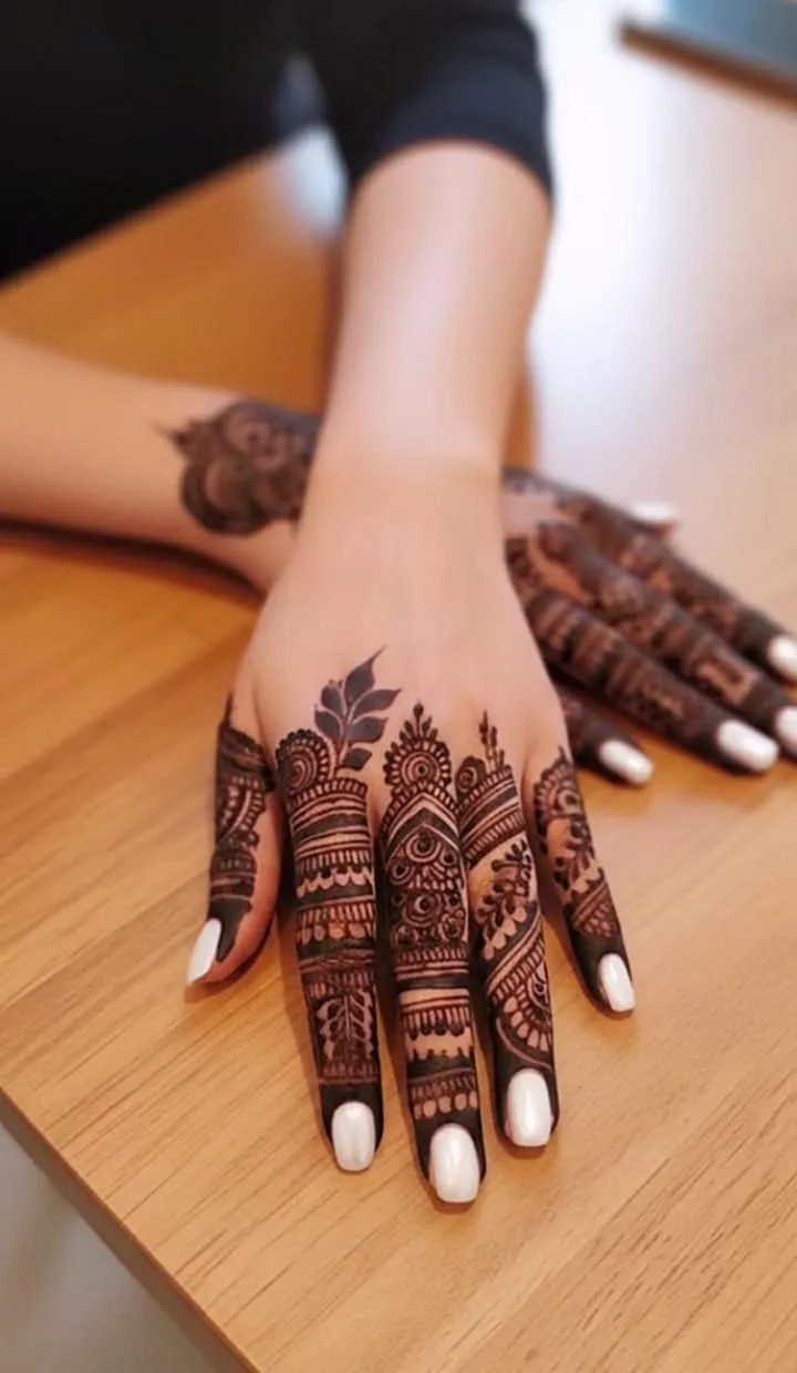 Stylish Finger Mehndi Design