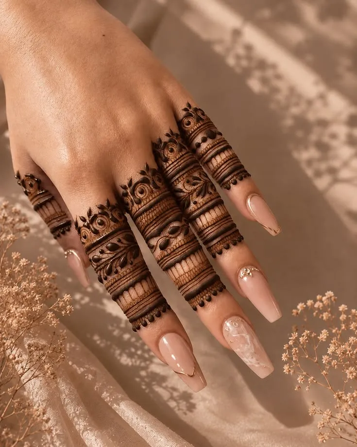 Stylish Finger Mehndi Design