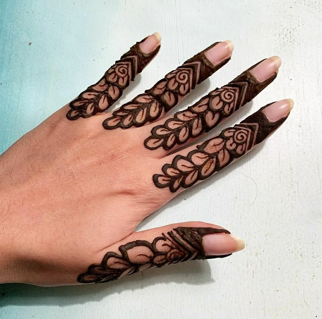 stylish finger mehndi design photo
