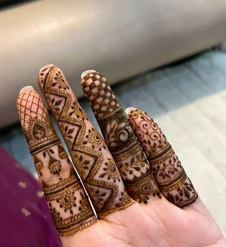 stylish finger mehndi design photo