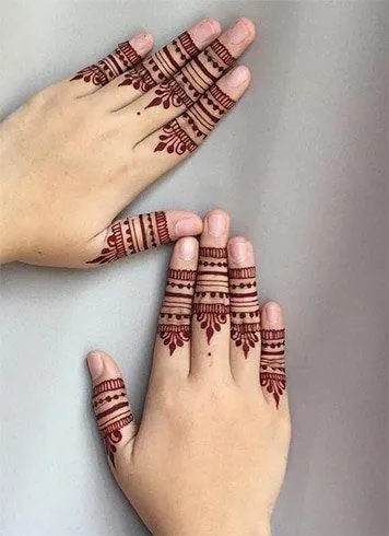 stylish finger mehndi design photo