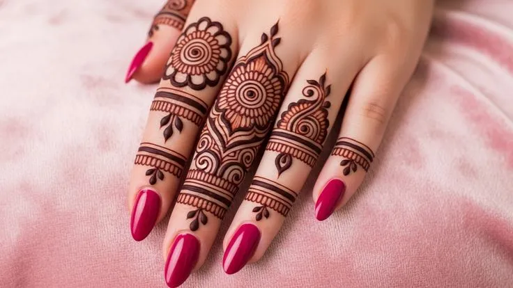stylish finger mehndi design pic