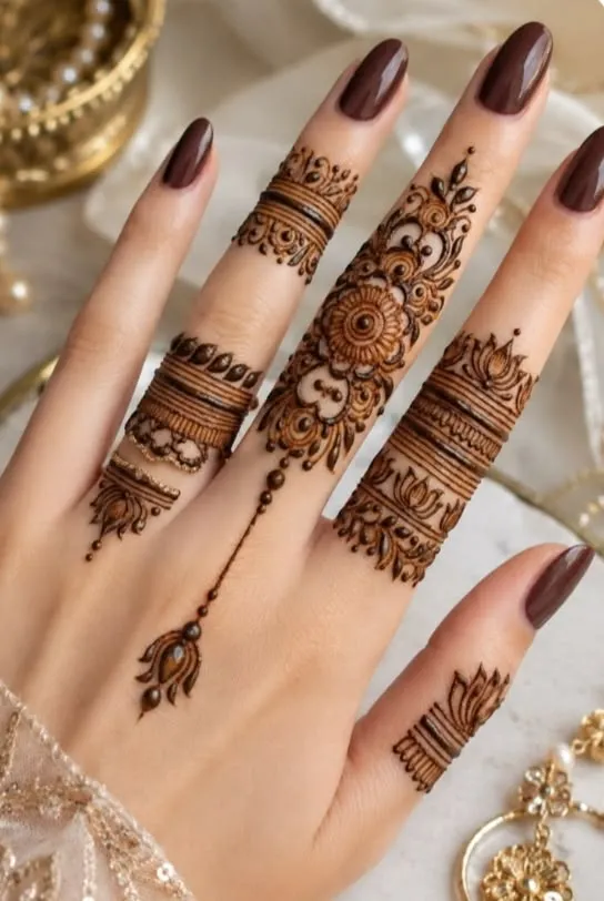 Stylish Finger Mehndi Design Pictures
