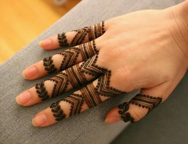 stylish finger mehndi design pictures